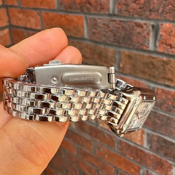 Panthere Classic Rectangle Stainless Steel Silver Watch - Picture 7 of 15